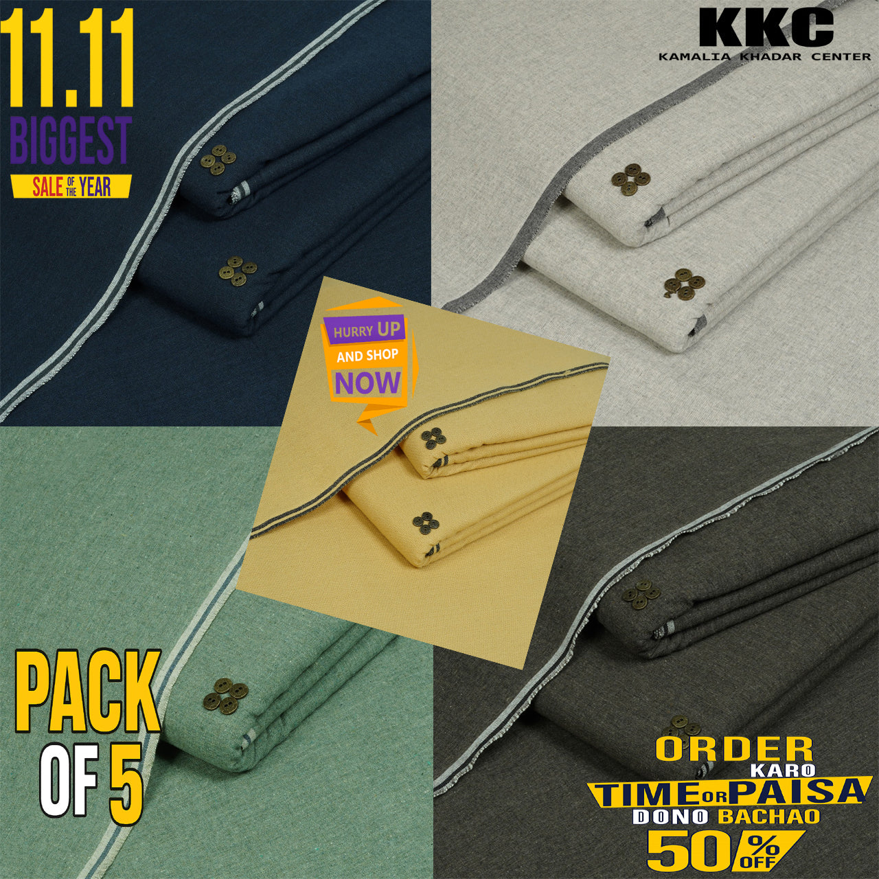 HARITAGE KHADDAR 11.11 SALE PACK OF 5 P5-P1