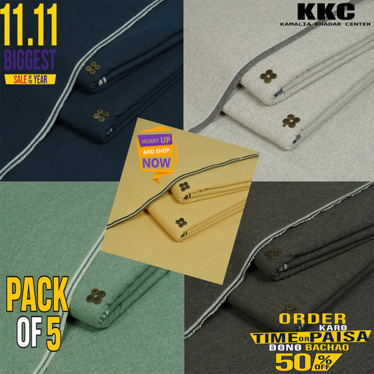 HARITAGE KHADDAR 11.11 SALE PACK OF 5 P5-P1