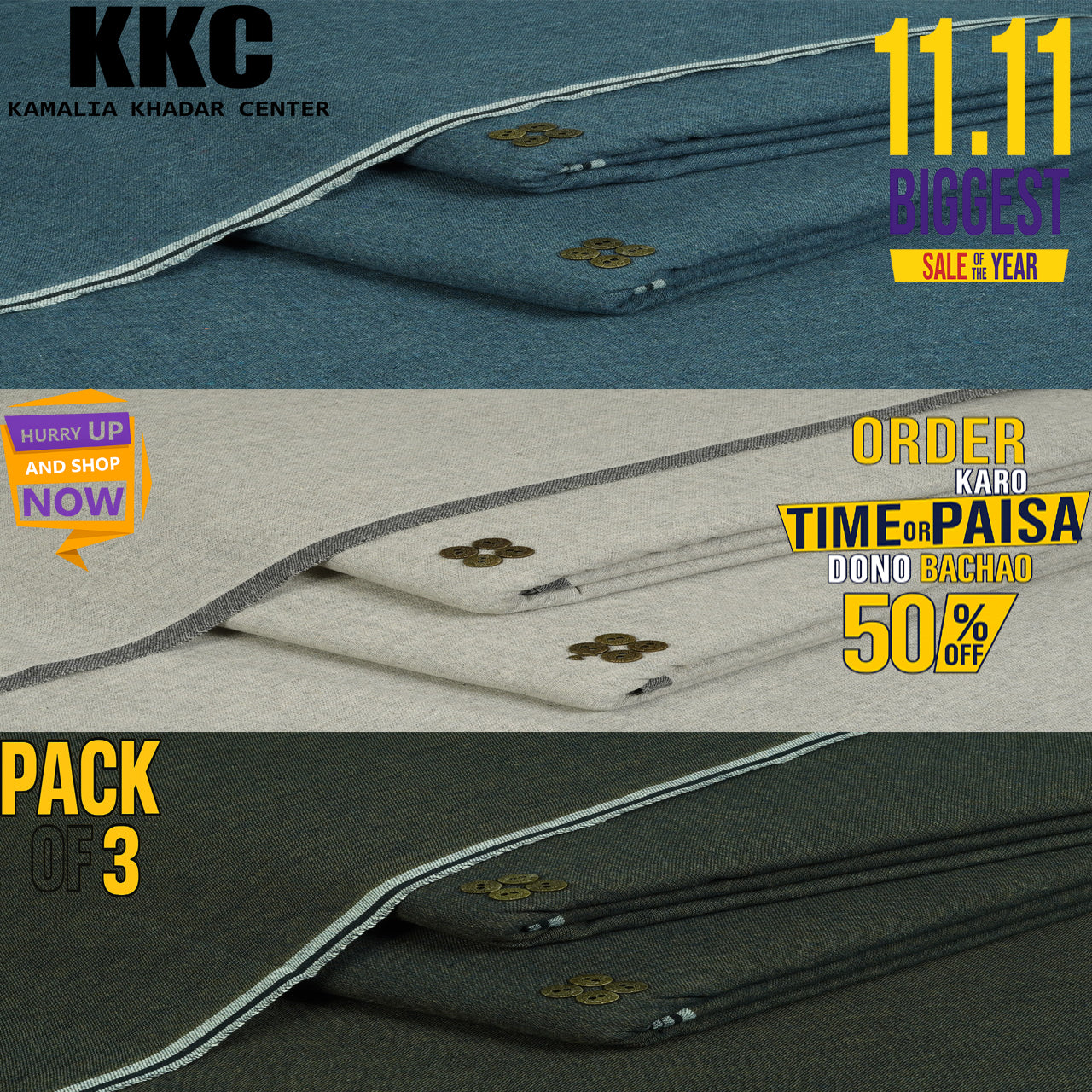 HARITAGE KHADDAR 11.11 SALE PACK OF 3 P3-P2