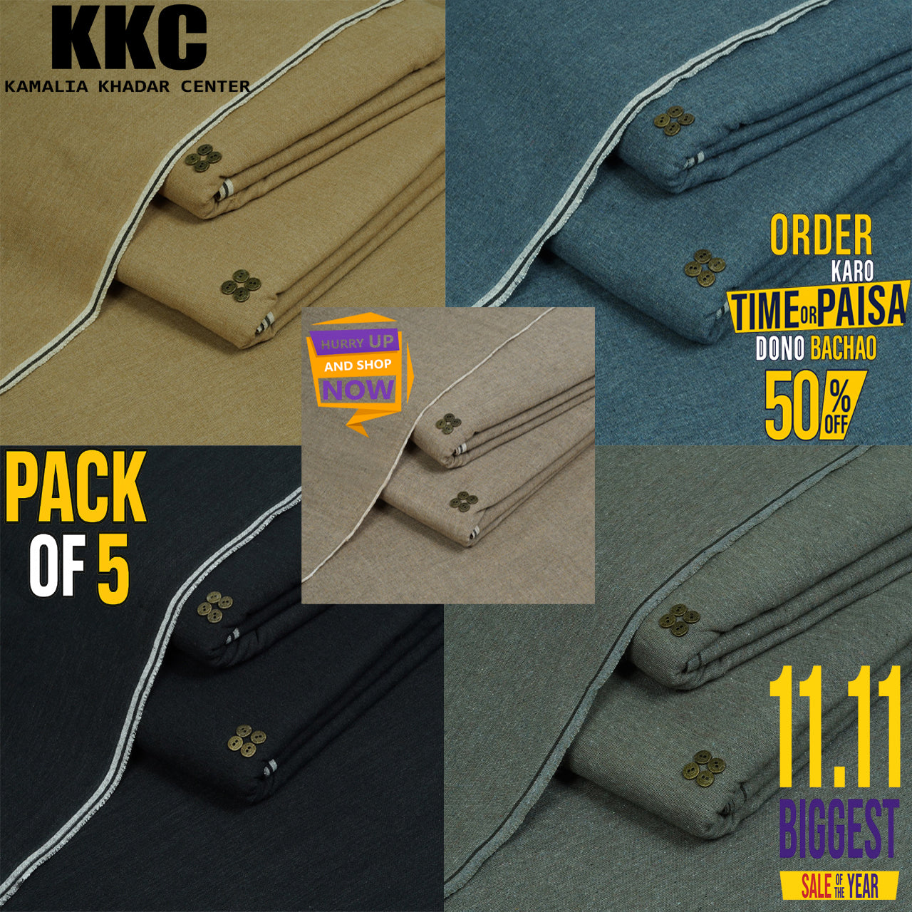 HARITAGE KHADDAR 11.11 SALE PACK OF 5 P5-P4