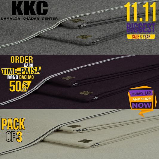 HARITAGE KHADDAR 11.11 SALE PACK OF 3 P3-P5
