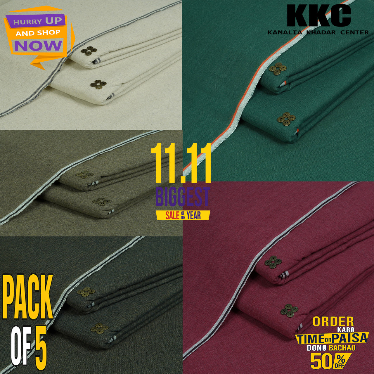 HARITAGE KHADDAR 11.11 SALE PACK OF 5 P5-P2